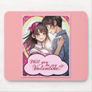 Sei mein Valentinstag im Manga-Stil 58477 Mousepad