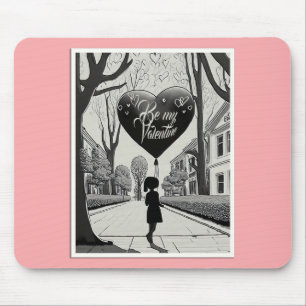 Sei mein Valentinstag im Manga-Stil Monochrom 1617 Mousepad