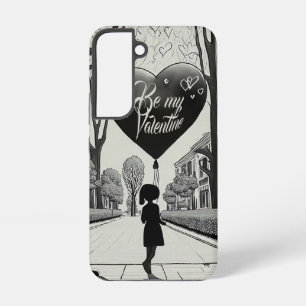 Sei mein Valentinstag im Manga-Stil Monochrom 1617 Samsung Galaxy Hülle