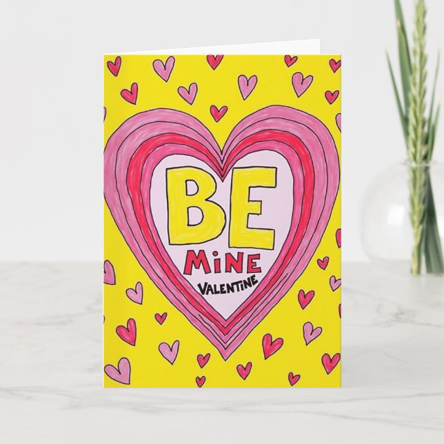 Sei mein Valentinstag-Liebesherz-Karte Karte (Vorderseite)