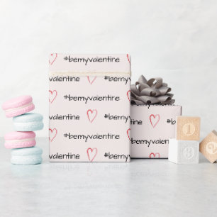 Sei mein Valentinstag Minimal Rosa Herzen Geschenkpapier