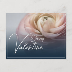Sei mein Valentinstag – Mit großer rosa Rose Feiertagspostkarte