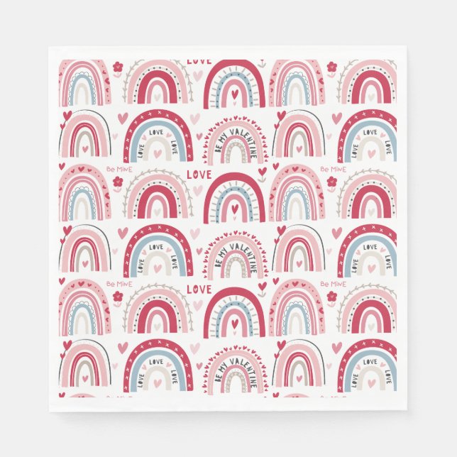 Sei mein Valentinstag Rainbow Serviette (Vorderseite)