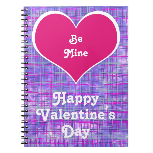 Sei mein Valentinstag rosa Grid Notizblock (Vorderseite)