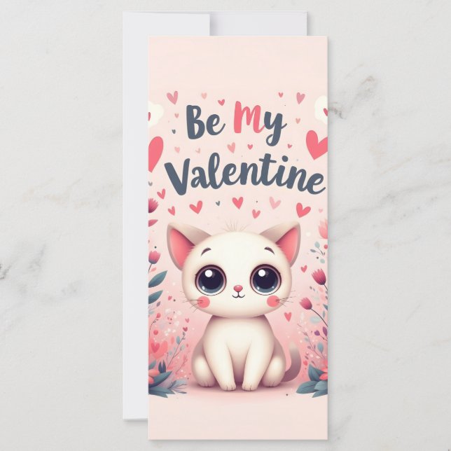 Sei mein Valentinstag süße Katze Illustration (Vorderseite)