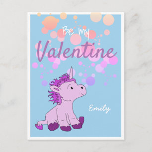 Sei mein Valentinstag Süßes Einhorn Valentinstag Feiertagspostkarte