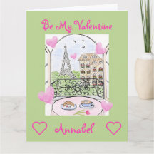 Sei Mein Valentinstag Wasserfarbe Paris Eiffelturm