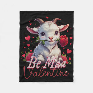 Sei mein Valentinstag-Ziegenherz Süße Ziege Glückl Fleecedecke