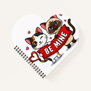 SEI MEIN Valentinstagskatzen Süße Kätzchen mit L Notizbuch