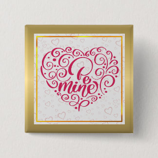 Sei mein" Vintager Text: Happy Valentine's Day Button