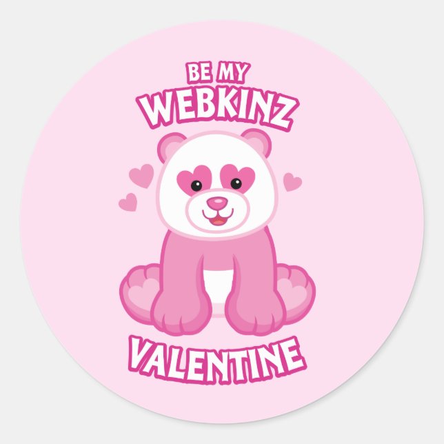 Sei mein Webkinz Valentine Runder Aufkleber (Vorderseite)