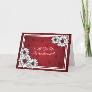 Sei meine Bridesmaid Dahlia Floral Red Einladung
