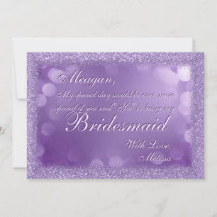 Sei meine Bridesmaid GLITZER Einladung