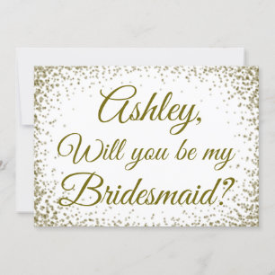 Sei meine Bridesmaid Gold Confetti Glitzer Einladung