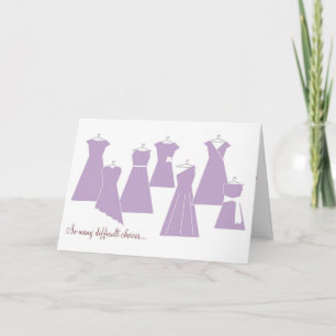 Sei meine Bridesmaid-Karte (Lila Kleider) Einladung