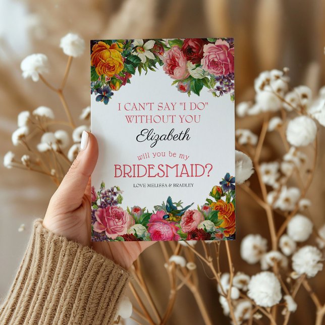 Sei meine Bridesmaid | Vintag Floral Bridesmaid Einladung (Von Creator hochgeladen)