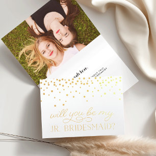 Sei meine Junior-Bridesmaid Personalisiertes Fot Folienkarte