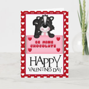 Sei meine Schokolade Valentine Skunk Grußkarte d1 Feiertagskarte