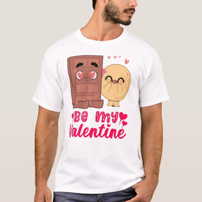 Sei meine Valentine Choco Pancake Matching Paare T-Shirt (Vorderseite)