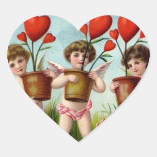 Sei meine Valentine Cupid Herz-Aufkleber