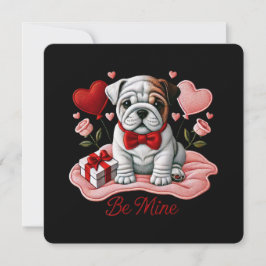Sei meine Valentine English Bulldog Grußkarte Feiertagskarte