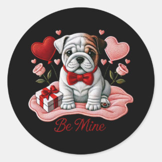 Sei meine Valentine English Bulldog-Sticker-Siegel Runder Aufkleber