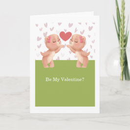 Sei meine Valentine Gay Lesbian Teddy Bären mit He Feiertagskarte