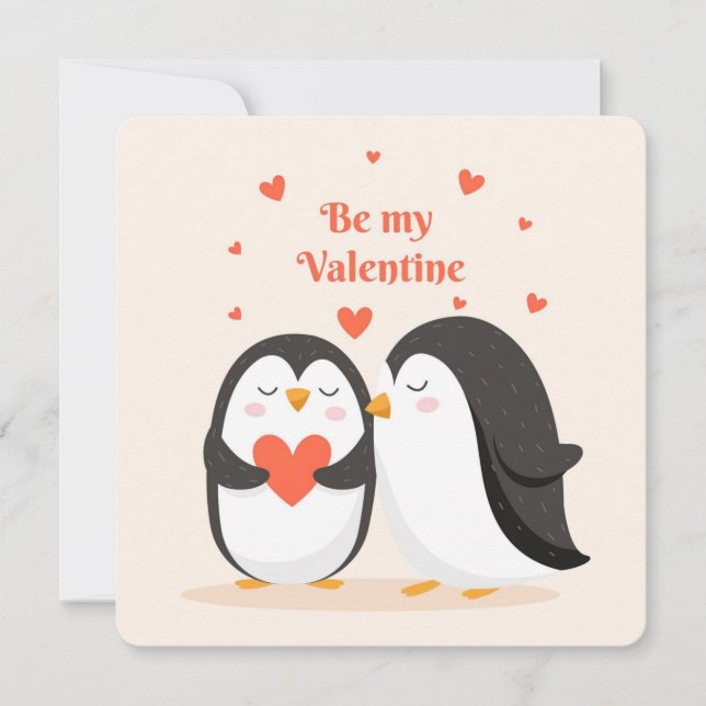 Sei meine Valentinpinguine Feiertagskarte (Vorderseite)