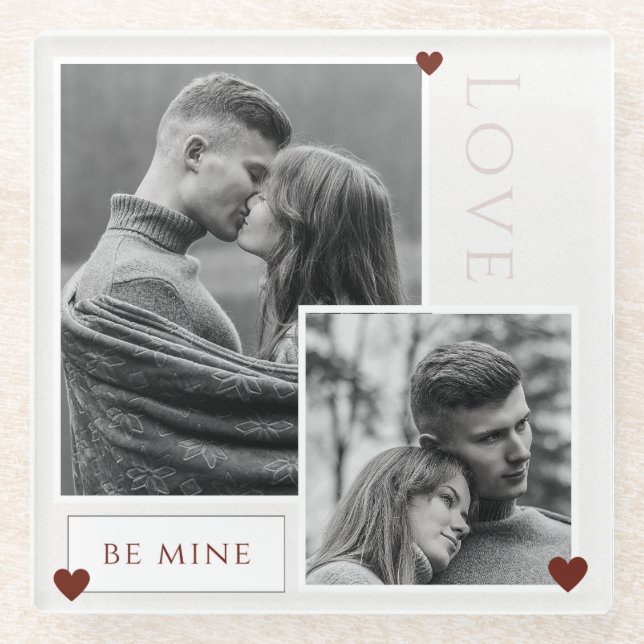 Sei meine Valentinstag Foto Liebe Glasuntersetzer (Vorderseite)