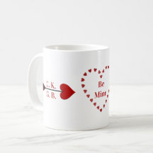 Sei meins! Cupid Arrow Initials Coffee Cup