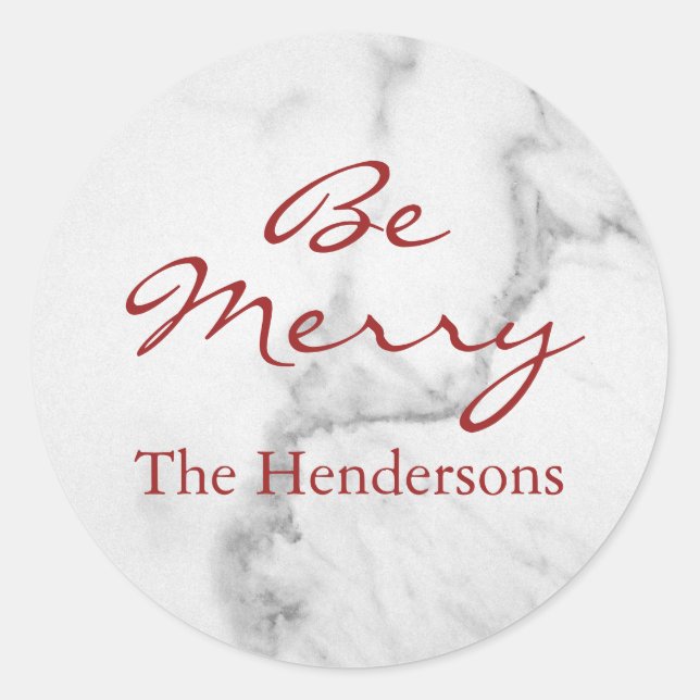 Sei Merry Marble Holiday Sticker (Vorderseite)