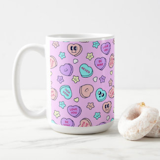 Sei Mine Pastel Heart und Star Lavender Kaffeetasse