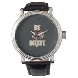 Sei Mutig Tiger-Uhr   Motivations-Accessoire Armbanduhr