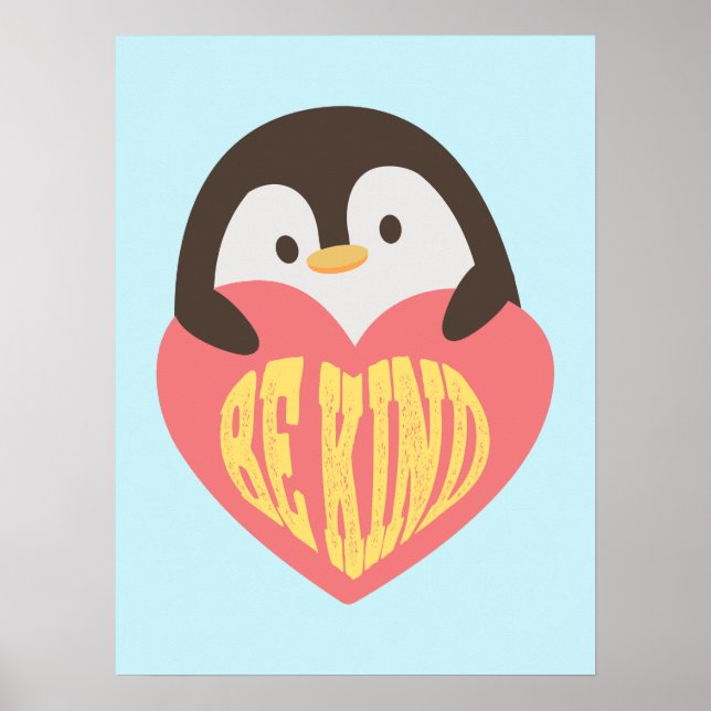 Sei nett - Adlige Pinguin Poster für Kinder (Vorne)