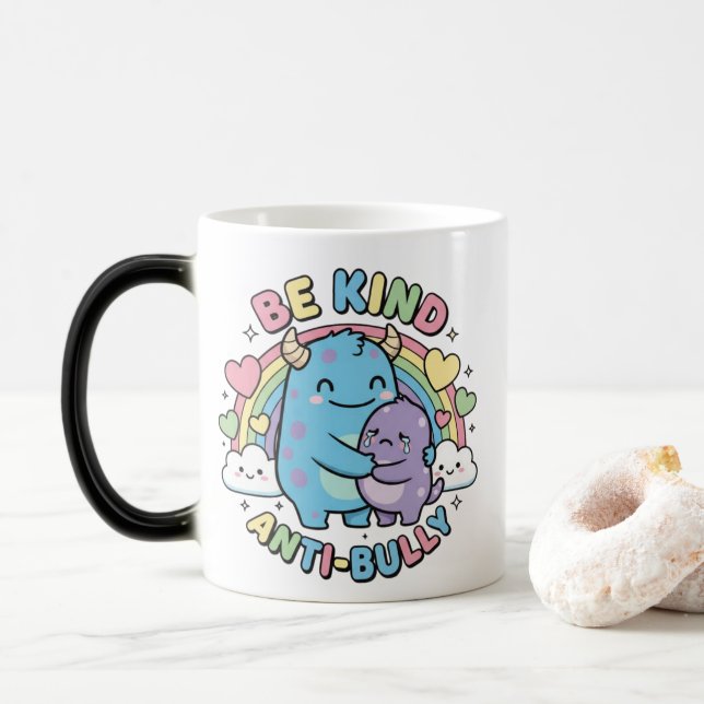 Sei nett Anti-Mobbing  Verwandlungstasse (Mit Donut)
