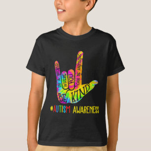 Sei nett Asl Liebe Gebärdensprache Hand Autismus-B T-Shirt