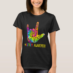 Sei nett Asl Liebe Gebärdensprache Hand Autismus-B T-Shirt