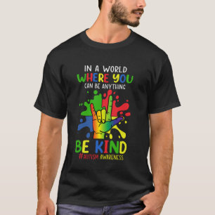 Sei nett ASL Liebes-Gebärdensprache Hand Autismus- T-Shirt
