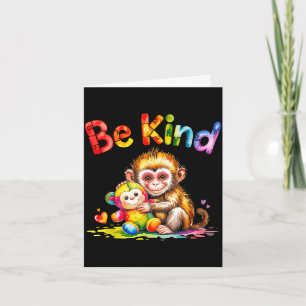 Sei nett Autismus-Bewusstsein-Affe-Plüsch-Hug-Squa Karte