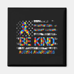 Sei nett Autismus-Bewusstsein amerikanische USA-Fl Magnet