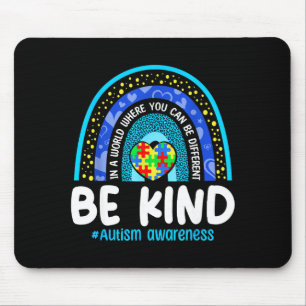Sei nett Autismus-Bewusstsein-Puzzle-Regenbogen au Mousepad