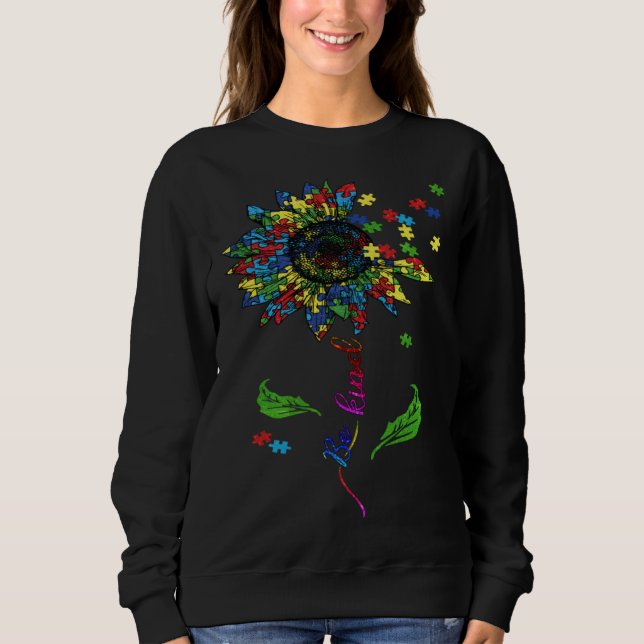 Sei nett Autismus-Bewusstsein-Sonnenblume Mutter F Sweatshirt (Vorderseite)