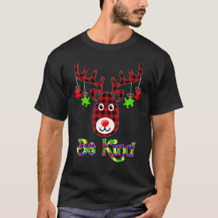 Sei nett Autismus-Bewusstsein Weihnachten Rentiere T-Shirt