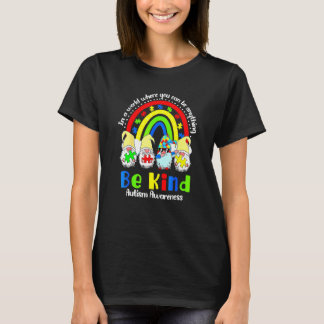 Sei nett Autismus-Bewusstseinsmonat Regenbogen-Gno T-Shirt