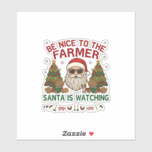 Sei nett Bauer Weihnachtsmann Weihnachten Bauernho Aufkleber