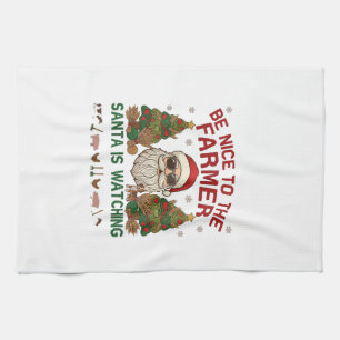 Sei nett Bauer Weihnachtsmann Weihnachten Bauernho Geschirrtuch