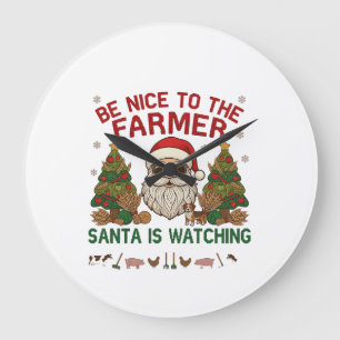 Sei nett Bauer Weihnachtsmann Weihnachten Bauernho Große Wanduhr