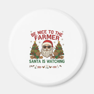 Sei nett Bauer Weihnachtsmann Weihnachten Farm Tie Magnet