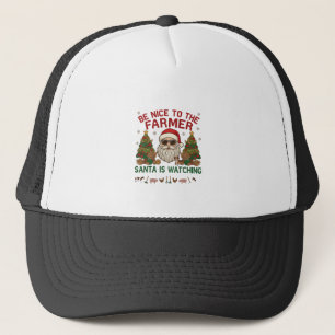 Sei nett Bauer Weihnachtsmann Weihnachten Farmtier Truckerkappe