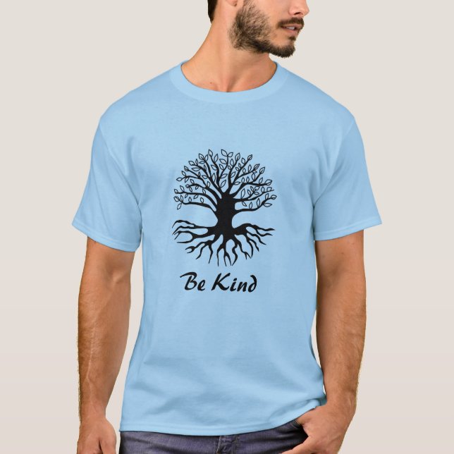 Sei nett - Baum des Lebens in Schwarz T-Shirt (Vorderseite)